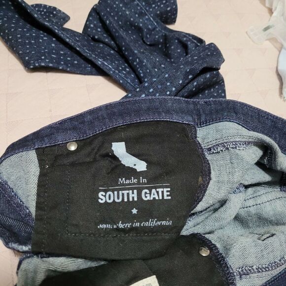 AG The Stevie Ankle Denim Jeans Slim Straight Mid Rise Sz 28 Dark Wash Polka Dot - Picture 7 of 7